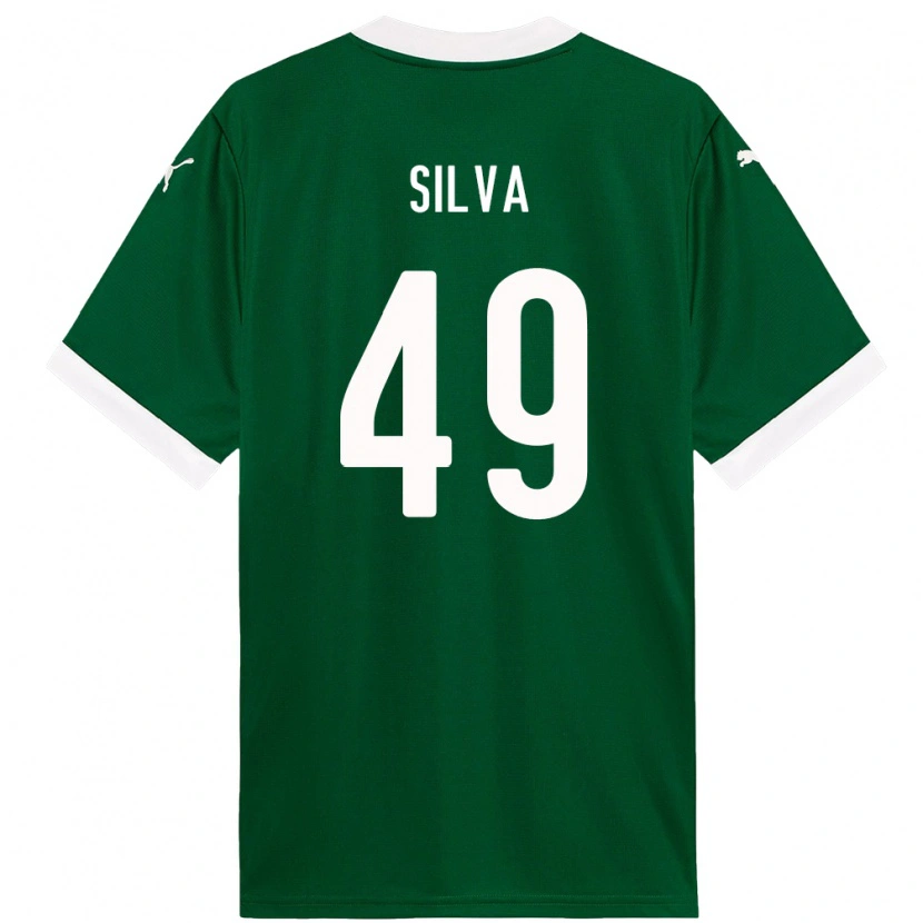 Danxen Kinder Gabriel Silva #49 Grün Weiß Heimtrikot Trikot 2025/26 T-Shirt Österreich
