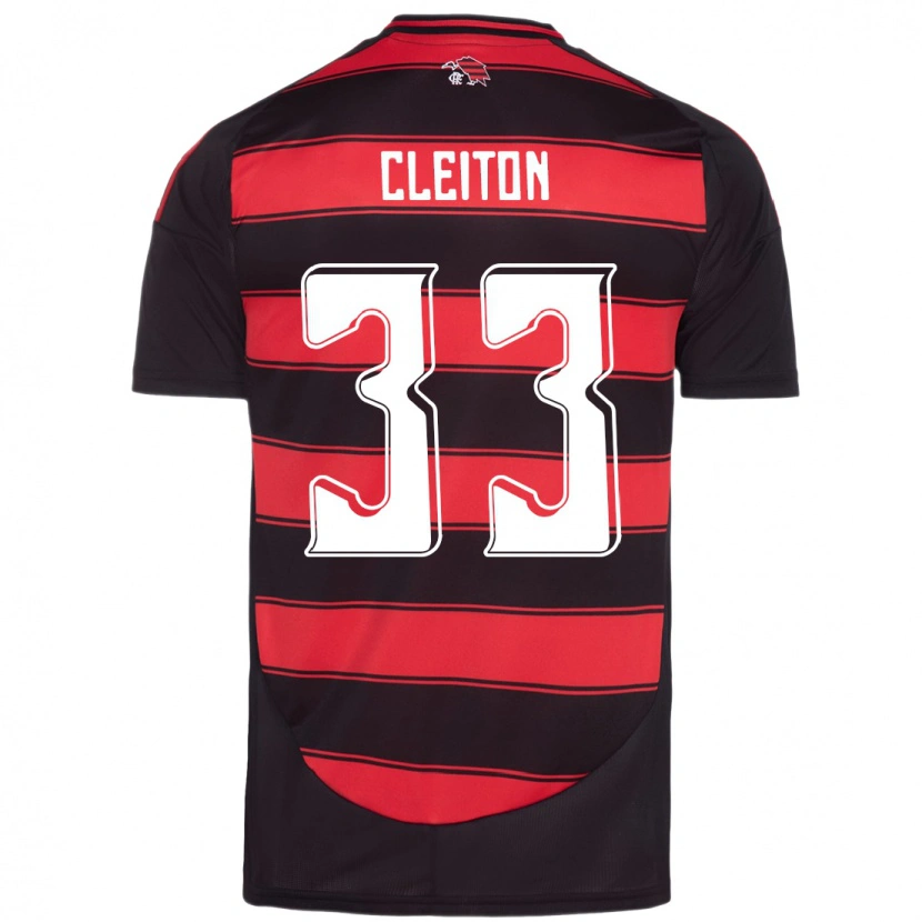 Danxen Kinder Cleiton #33 Rot Schwarz Heimtrikot Trikot 2025/26 T-Shirt Österreich