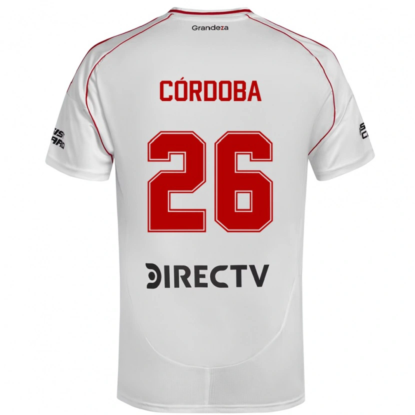 Danxen Kinder Sol Córdoba #26 Weiß Rot Heimtrikot Trikot 2025/26 T-Shirt Österreich