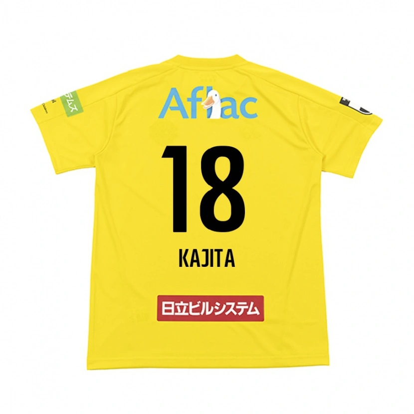 Danxen Kinder Kento Kajita #18 Schwarz Gelb Heimtrikot Trikot 2025/26 T-Shirt Österreich