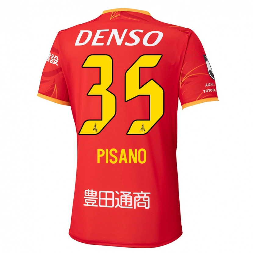 Danxen Kinder Alexandre Pisano #35 Rot Gelb Heimtrikot Trikot 2025/26 T-Shirt Österreich