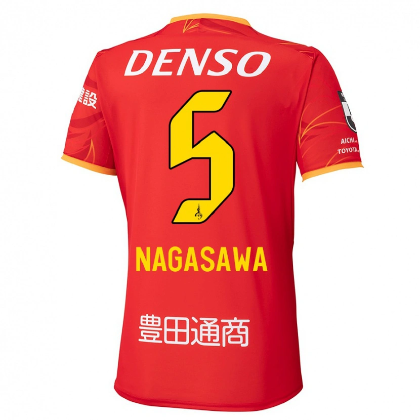 Danxen Kinder Kazuki Nagasawa #5 Rot Gelb Heimtrikot Trikot 2025/26 T-Shirt Österreich