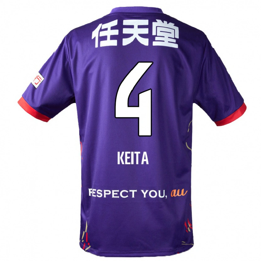 Danxen Kinder Keita Matsuda #4 Lila Weiß Schwarz Heimtrikot Trikot 2025/26 T-Shirt Österreich