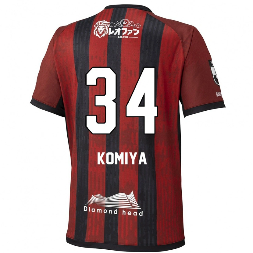 Danxen Kinder Masaki Komiya #34 Rot Schwarz Heimtrikot Trikot 2025/26 T-Shirt Österreich