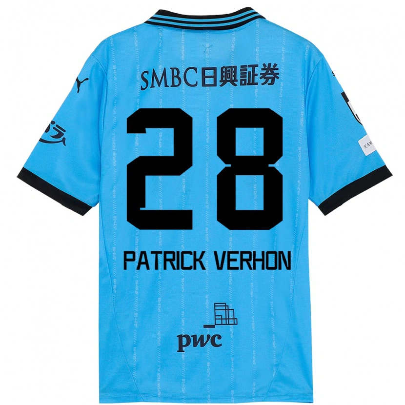 Danxen Kinder Patrick Verhon #28 Himmelblau Schwarz Heimtrikot Trikot 2025/26 T-Shirt Österreich