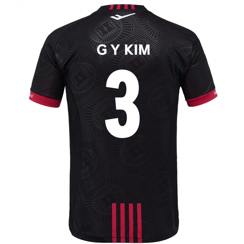 Danxen Kinder Yu-Geon Kim #3 Schwarz Rot Heimtrikot Trikot 2025/26 T-Shirt Österreich