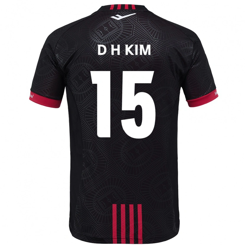 Danxen Kinder Hyeon-Deok Kim #15 Schwarz Rot Heimtrikot Trikot 2025/26 T-Shirt Österreich