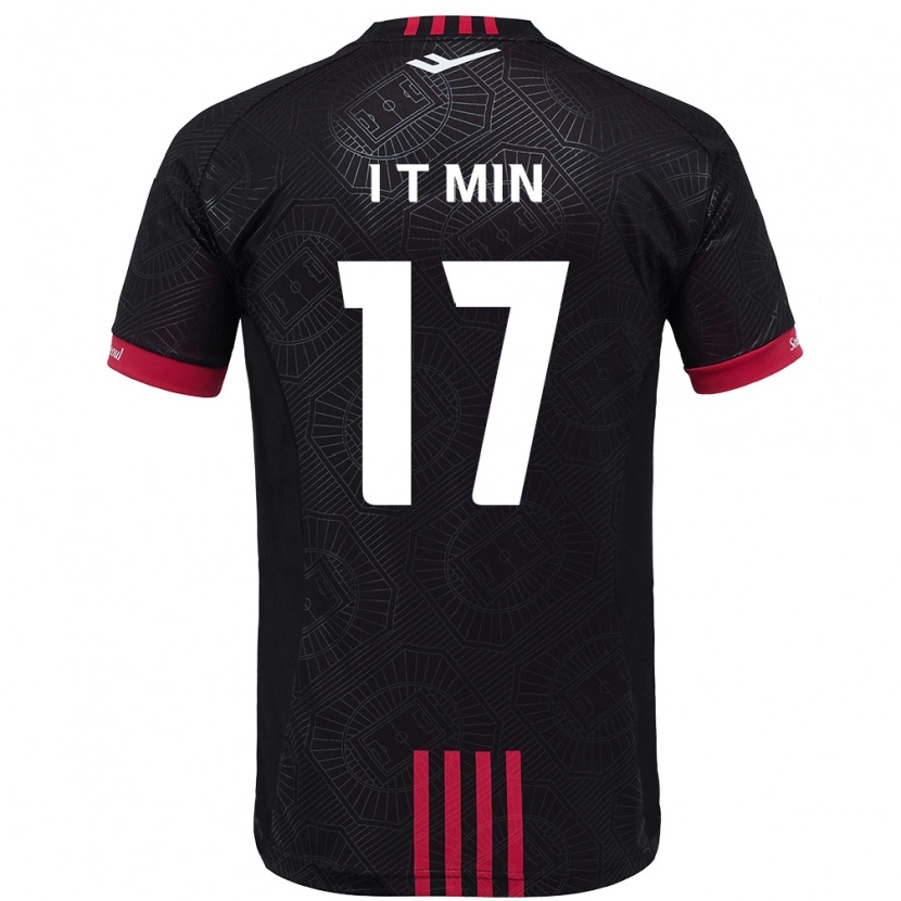 Danxen Kinder Tae-In Min #17 Schwarz Rot Heimtrikot Trikot 2025/26 T-Shirt Österreich