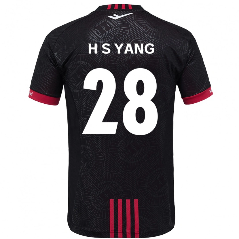 Danxen Kinder Seung-Hyeon Yang #28 Schwarz Rot Heimtrikot Trikot 2025/26 T-Shirt Österreich