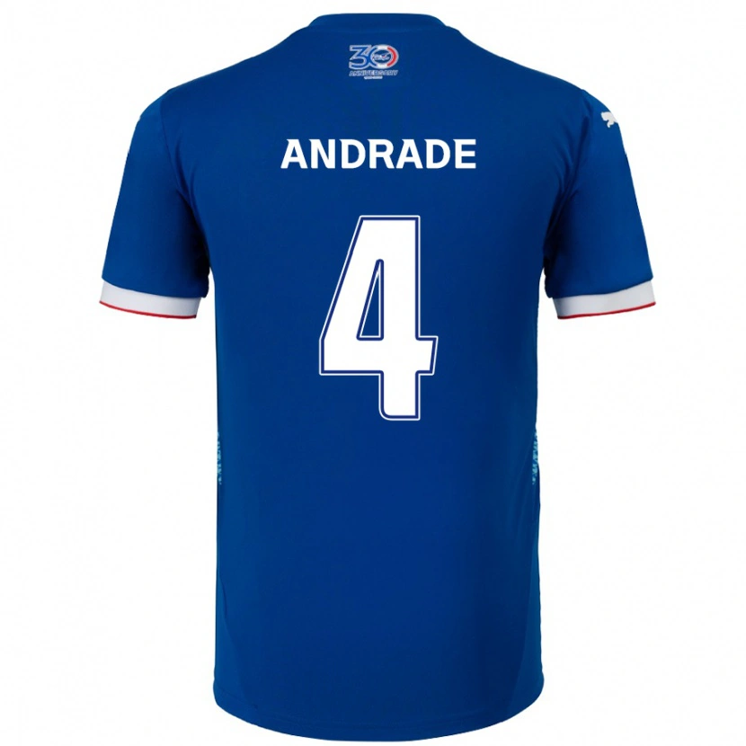 Danxen Kinder Léo Andrade #4 Königsblau Weiß Heimtrikot Trikot 2025/26 T-Shirt Österreich
