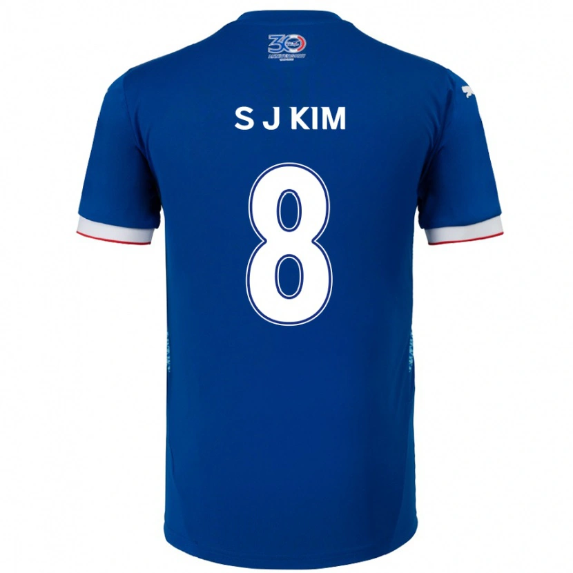 Danxen Kinder Ji-Sung Kim #8 Königsblau Weiß Heimtrikot Trikot 2025/26 T-Shirt Österreich