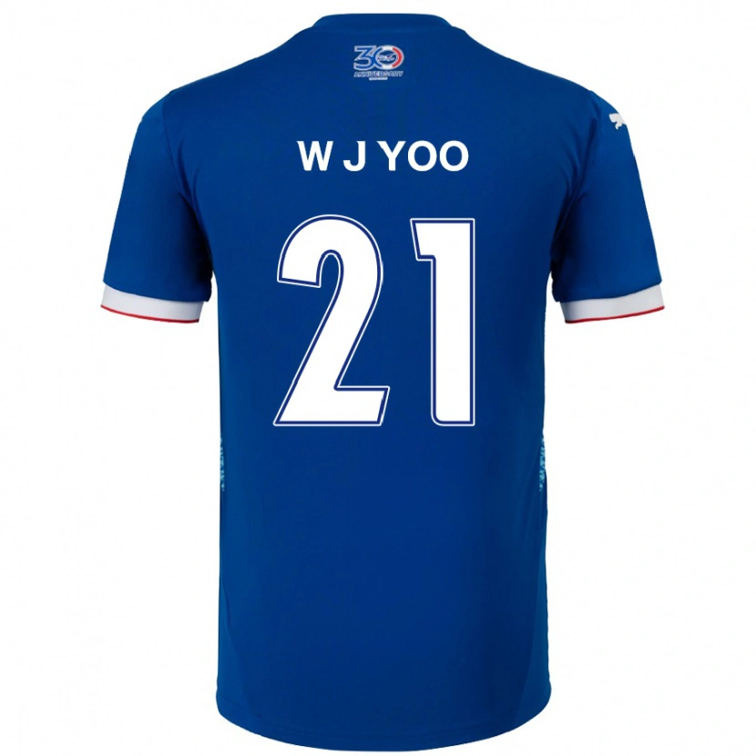 Danxen Kinder Jin-Wook Yoo #21 Königsblau Weiß Heimtrikot Trikot 2025/26 T-Shirt Österreich