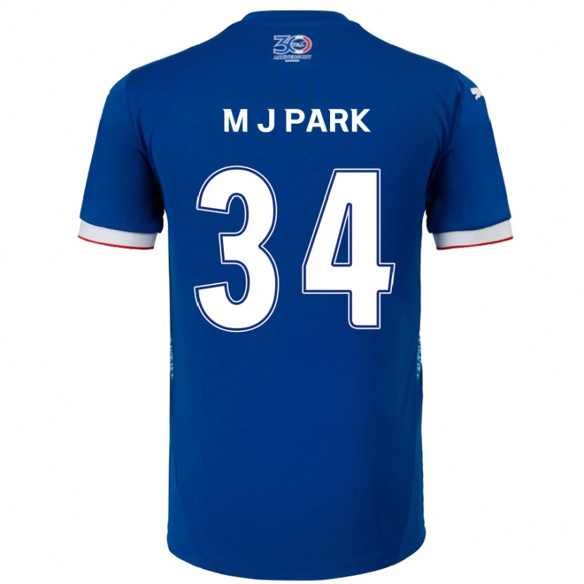Danxen Kinder Ji-Min Park #34 Königsblau Weiß Heimtrikot Trikot 2025/26 T-Shirt Österreich