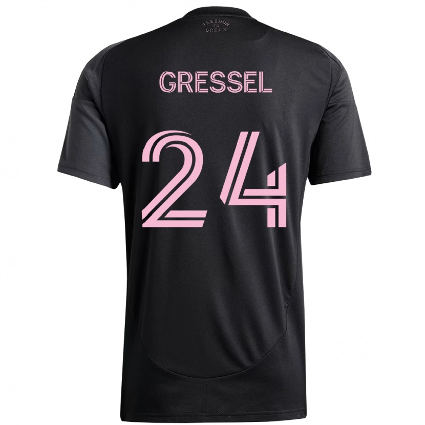 Danxen Kinder Julian Gressel #24 Schwarz Rosa Auswärtstrikot Trikot 2025/26 T-Shirt Österreich