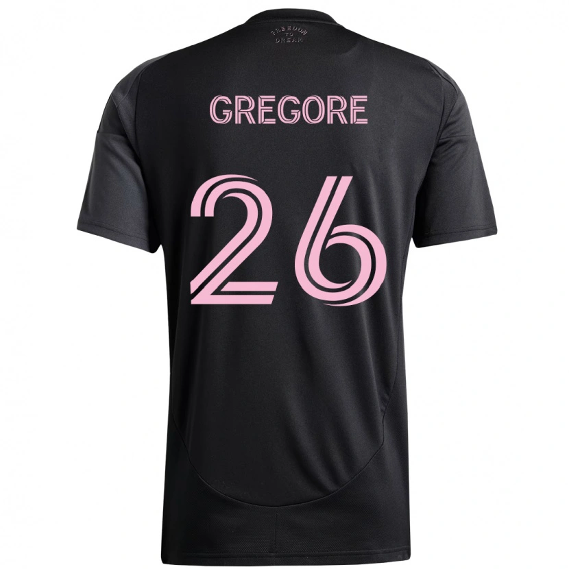 Danxen Kinder Gregore #26 Schwarz Rosa Auswärtstrikot Trikot 2025/26 T-Shirt Österreich