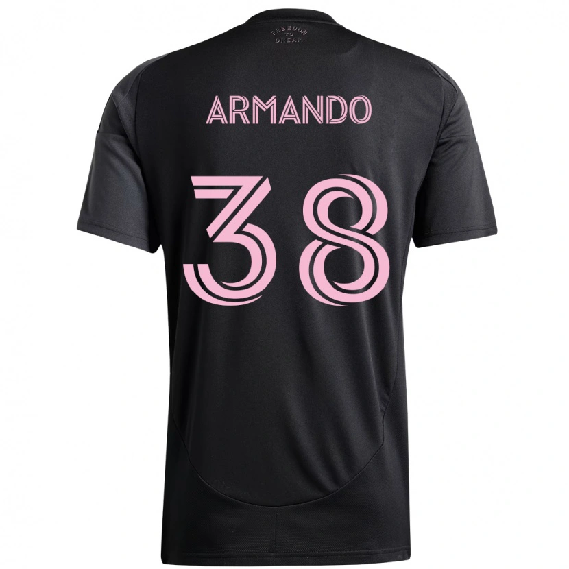 Danxen Kinder Máximo Armando #38 Schwarz Rosa Auswärtstrikot Trikot 2025/26 T-Shirt Österreich