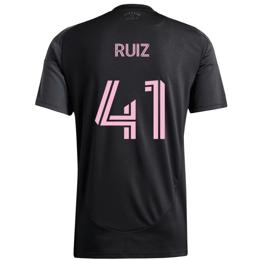 Danxen Kinder David Ruíz #41 Schwarz Rosa Auswärtstrikot Trikot 2025/26 T-Shirt Österreich
