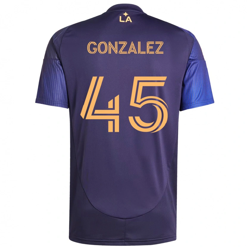 Danxen Kinder Adrián González #45 Lila Blau Auswärtstrikot Trikot 2025/26 T-Shirt Österreich