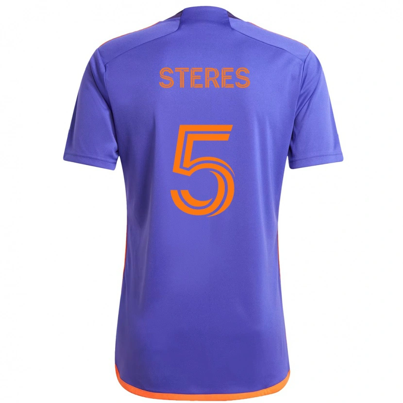 Danxen Kinder Daniel Steres #5 Lila Orange Auswärtstrikot Trikot 2025/26 T-Shirt Österreich