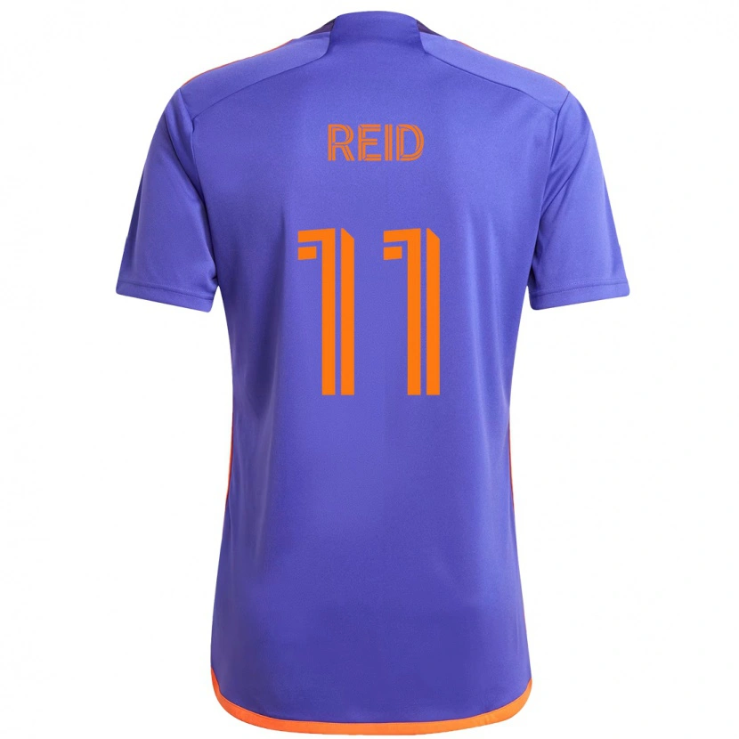 Danxen Kinder Isaiah Reid #11 Lila Orange Auswärtstrikot Trikot 2025/26 T-Shirt Österreich