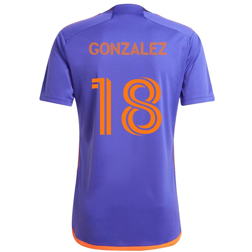 Danxen Kinder Diego Gonzalez #18 Lila Orange Auswärtstrikot Trikot 2025/26 T-Shirt Österreich