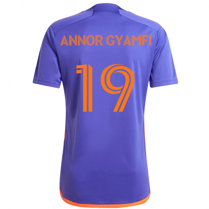 Danxen Kinder Stephen Annor Gyamfi #19 Lila Orange Auswärtstrikot Trikot 2025/26 T-Shirt Österreich