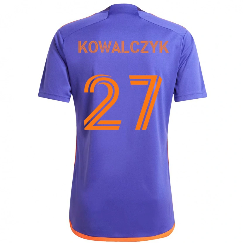 Danxen Kinder Sebastian Kowalczyk #27 Lila Orange Auswärtstrikot Trikot 2025/26 T-Shirt Österreich