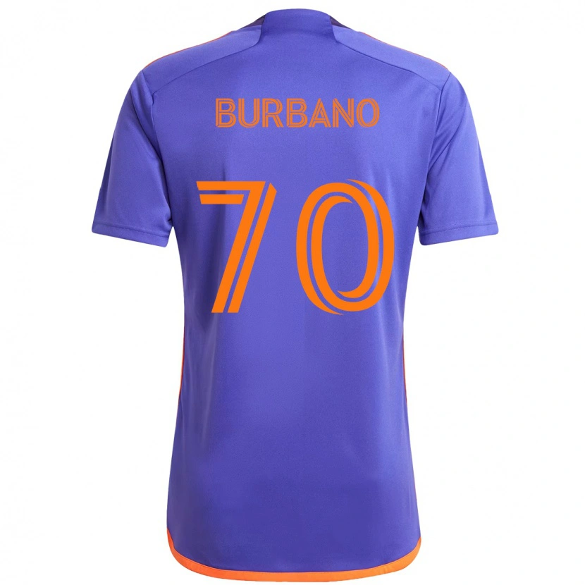 Danxen Kinder Jordy Burbano #70 Lila Orange Auswärtstrikot Trikot 2025/26 T-Shirt Österreich