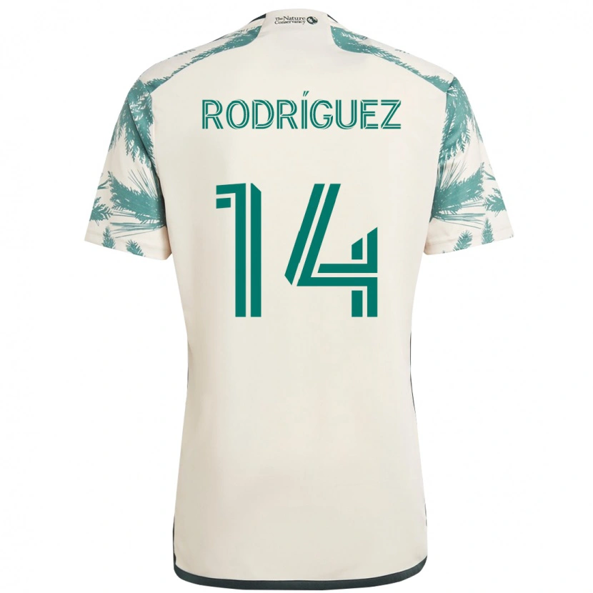 Danxen Kinder Jonathan Rodríguez #14 Beige Grün Auswärtstrikot Trikot 2025/26 T-Shirt Österreich