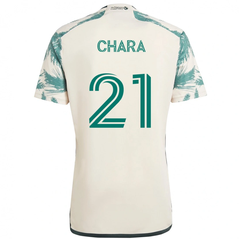 Danxen Kinder Diego Chará #21 Beige Grün Auswärtstrikot Trikot 2025/26 T-Shirt Österreich