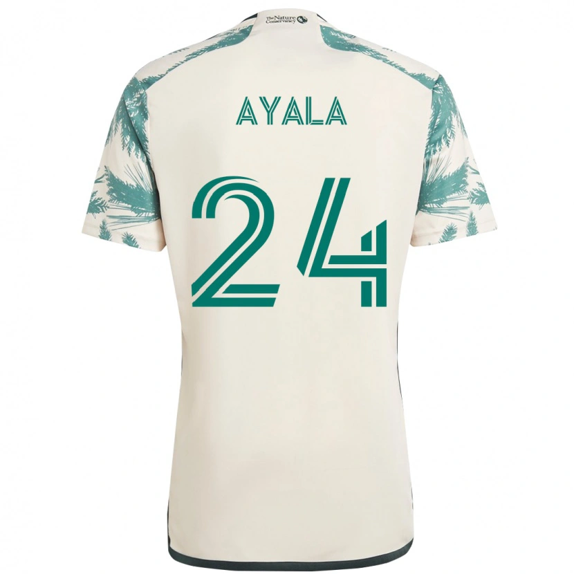 Danxen Kinder David Ayala #24 Beige Grün Auswärtstrikot Trikot 2025/26 T-Shirt Österreich