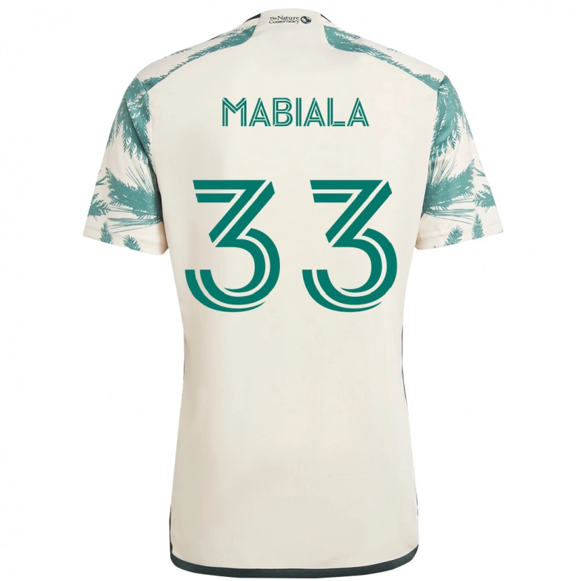 Danxen Kinder Larrys Mabiala #33 Beige Grün Auswärtstrikot Trikot 2025/26 T-Shirt Österreich