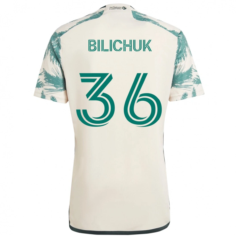 Danxen Kinder Ryan Bilichuk #36 Beige Grün Auswärtstrikot Trikot 2025/26 T-Shirt Österreich