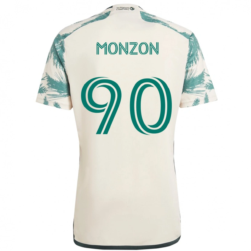 Danxen Kinder Florián Monzón #90 Beige Grün Auswärtstrikot Trikot 2025/26 T-Shirt Österreich