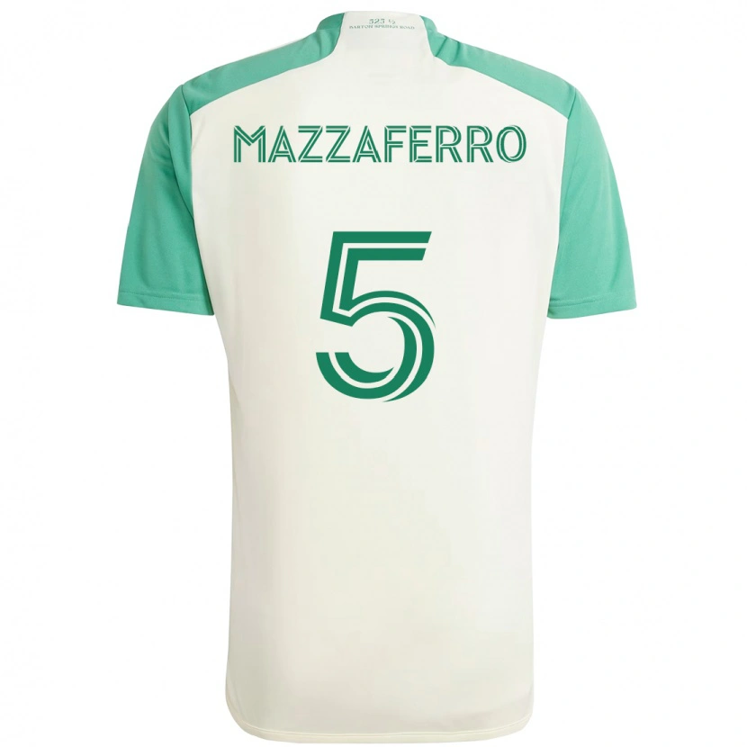 Danxen Kinder Salvatore Mazzaferro #5 Weiß Grün Auswärtstrikot Trikot 2025/26 T-Shirt Österreich