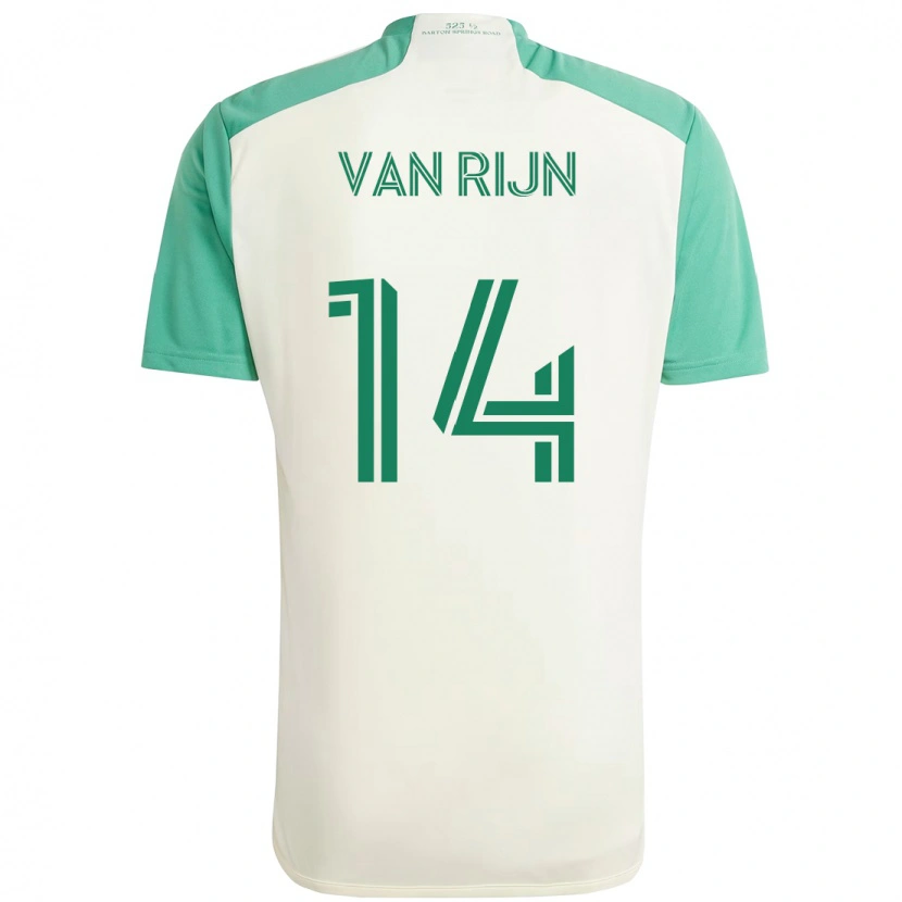 Danxen Kinder Nico Van Rijn #14 Weiß Grün Auswärtstrikot Trikot 2025/26 T-Shirt Österreich