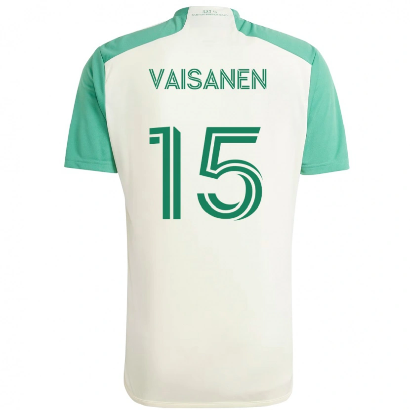 Danxen Kinder Leo Väisänen #15 Weiß Grün Auswärtstrikot Trikot 2025/26 T-Shirt Österreich