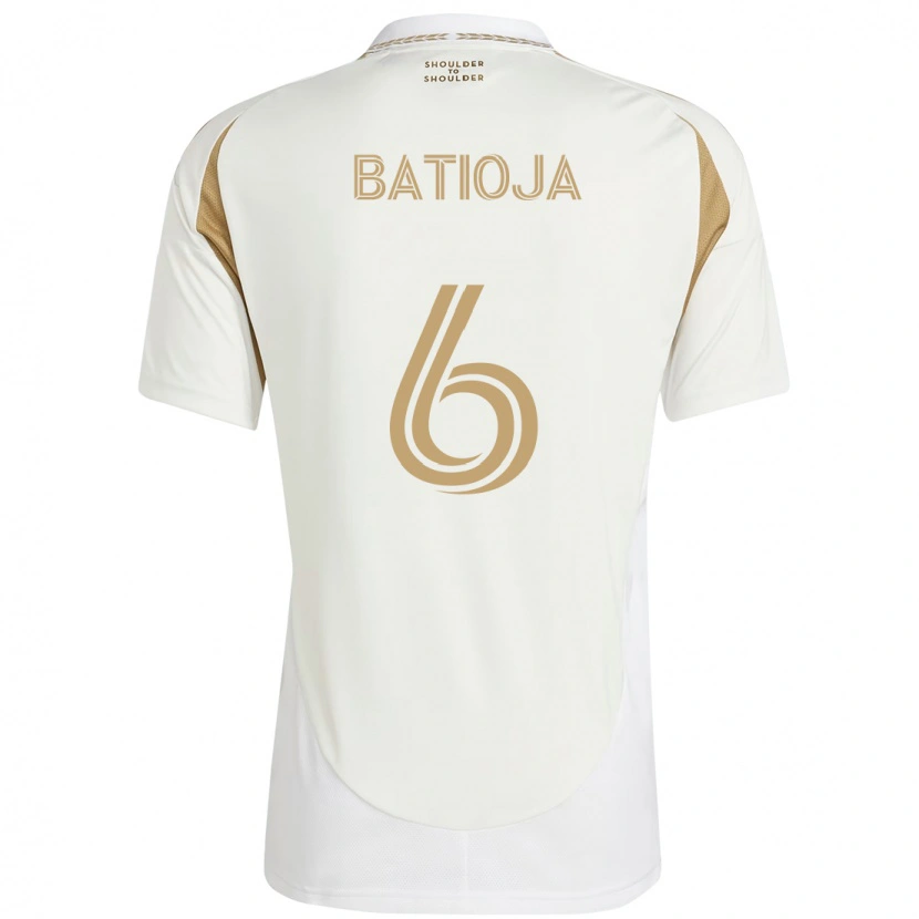 Danxen Kinder Jeremy Batioja #6 Weiß Braun Auswärtstrikot Trikot 2025/26 T-Shirt Österreich