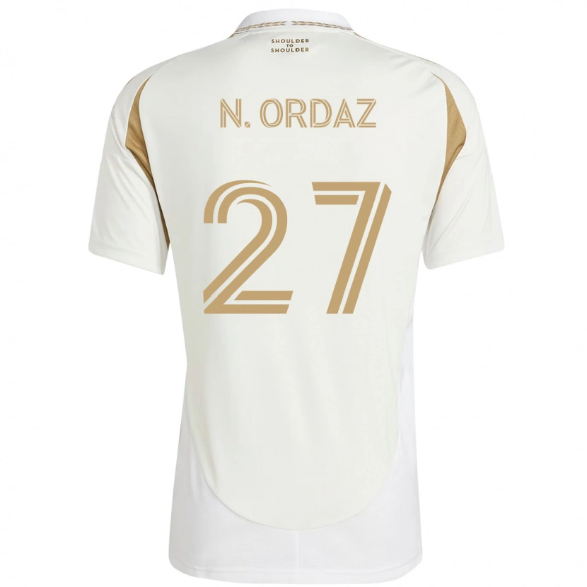 Danxen Kinder Nathan Ordaz #27 Weiß Braun Auswärtstrikot Trikot 2025/26 T-Shirt Österreich