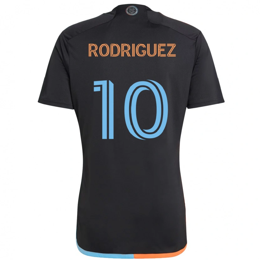 Danxen Kinder Santiago Rodríguez #10 Schwarz Blau Orange Auswärtstrikot Trikot 2025/26 T-Shirt Österreich