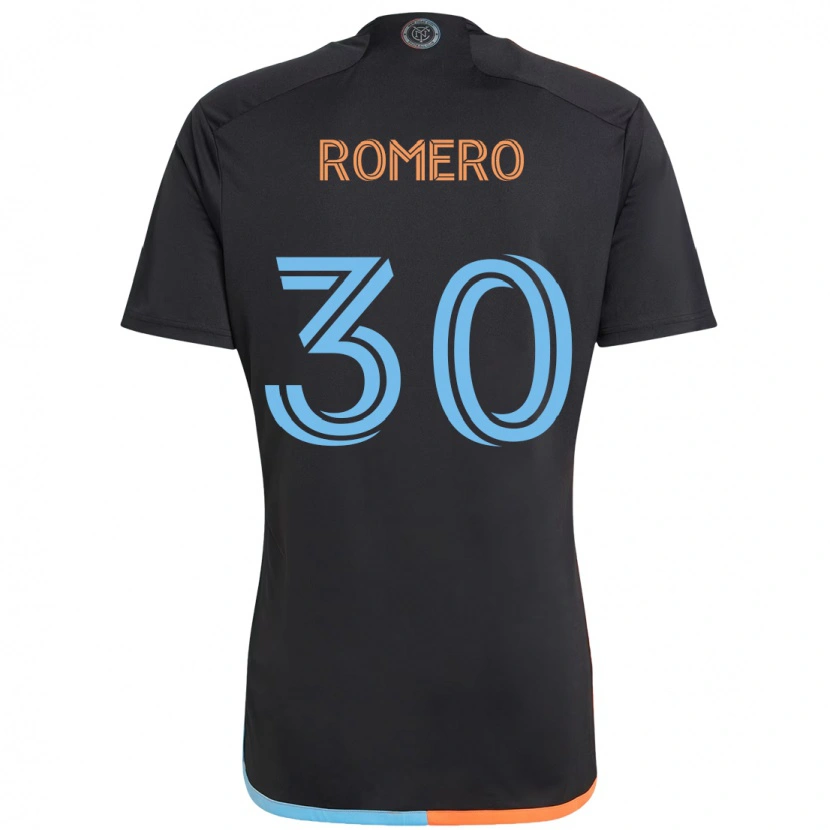 Danxen Kinder Tomás Romero #30 Schwarz Blau Orange Auswärtstrikot Trikot 2025/26 T-Shirt Österreich