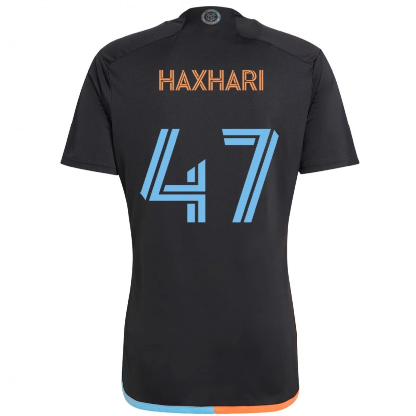 Danxen Kinder Klevis Haxhari #47 Schwarz Blau Orange Auswärtstrikot Trikot 2025/26 T-Shirt Österreich