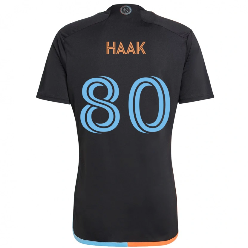 Danxen Kinder Justin Haak #80 Schwarz Blau Orange Auswärtstrikot Trikot 2025/26 T-Shirt Österreich