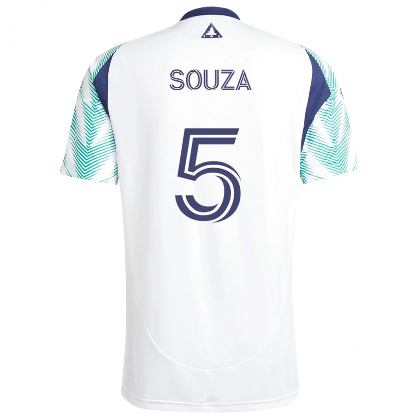 Danxen Kinder Victor Souza #5 Weiß Blau Auswärtstrikot Trikot 2025/26 T-Shirt Österreich