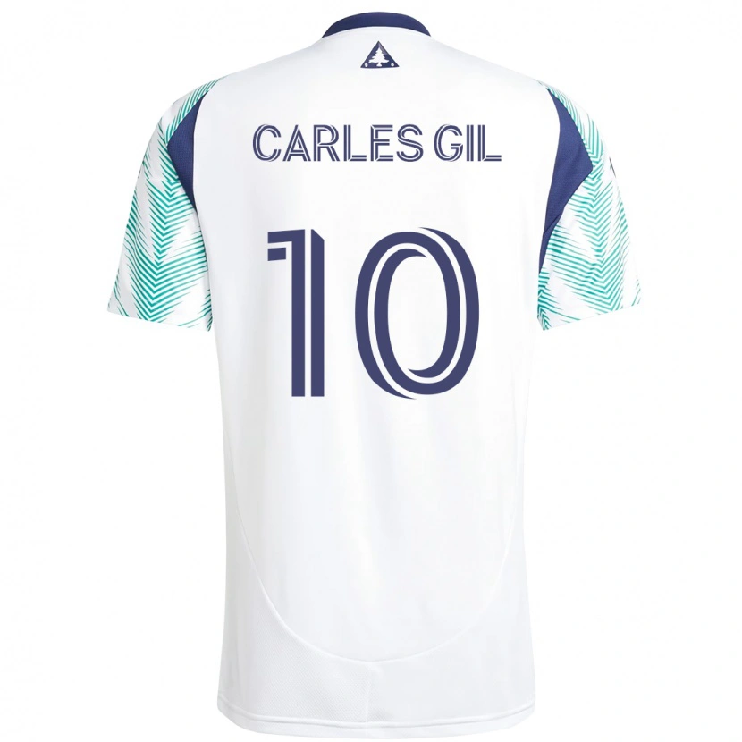 Danxen Kinder Carles Gil #10 Weiß Blau Auswärtstrikot Trikot 2025/26 T-Shirt Österreich