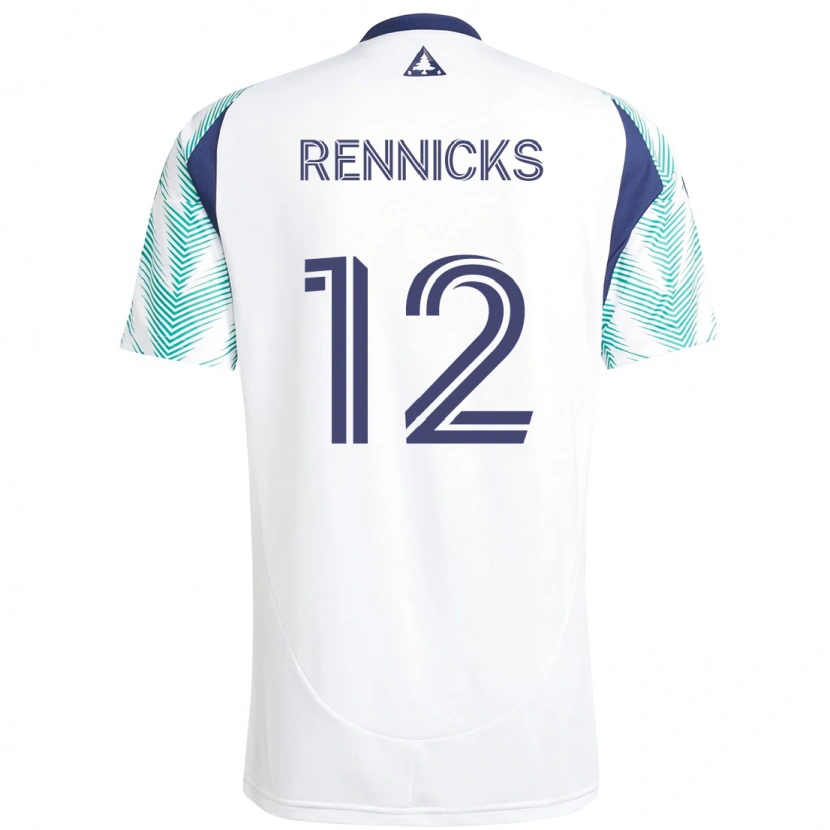 Danxen Kinder Justin Rennicks #12 Weiß Blau Auswärtstrikot Trikot 2025/26 T-Shirt Österreich