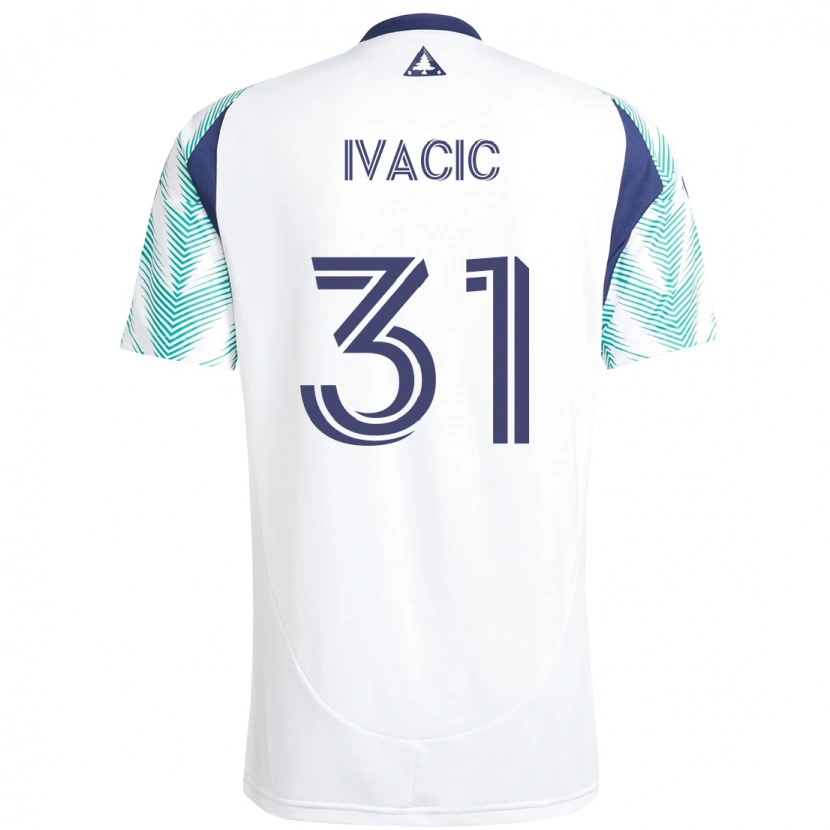 Danxen Kinder Aljaz Ivacic #31 Weiß Blau Auswärtstrikot Trikot 2025/26 T-Shirt Österreich