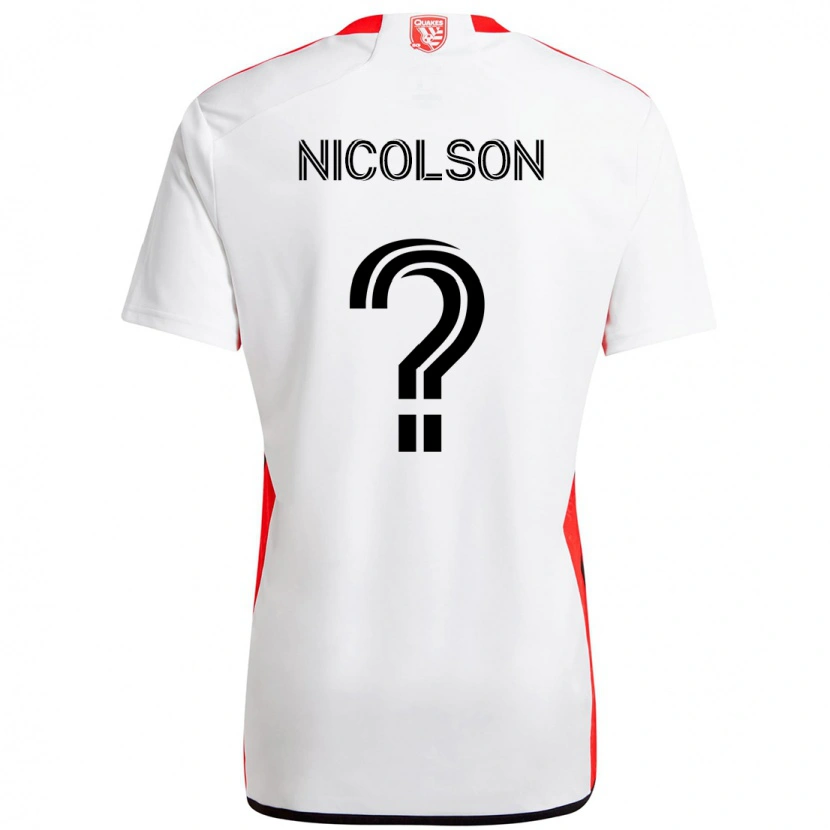 Danxen Kinder John Nicolson #0 Weiß Rot Auswärtstrikot Trikot 2025/26 T-Shirt Österreich