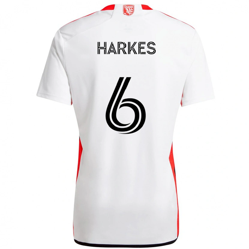 Danxen Kinder Ian Harkes #6 Weiß Rot Auswärtstrikot Trikot 2025/26 T-Shirt Österreich