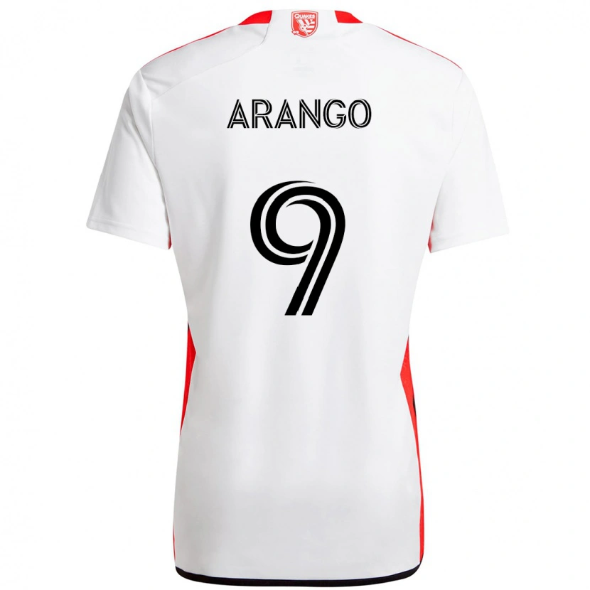 Danxen Kinder Cristian Arango #9 Weiß Rot Auswärtstrikot Trikot 2025/26 T-Shirt Österreich